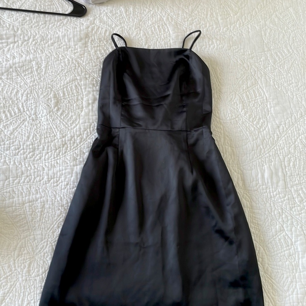 Black Satin Mini Dress Forever 21 Contemporary